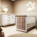 Ver imagem 2 de Quarto de Bebê com Cômoda e Berço com Capitonê Retrô Jolie
