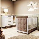 Ver imagem 3 de Quarto de Bebê com Cômoda e Berço com Capitonê Retrô Jolie