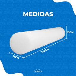 Rolinho de Espuma para Cama, Sofá e Berço - 1,30m X 13cm:branco - 2