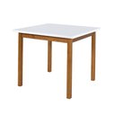 Ver imagem 3 de Conjunto Mesa de Jantar Base Madeira Maciça com 4 Cadeiras Elisa Ideal para Apartamenteo 90x90 Branc