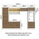 Ver imagem 4 de Armário de Cozinha Completa 330cm Branco/Rustic Stella Madesa 03