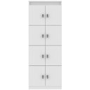 Ver imagem 5 de Kit 3 Armários Locker Guarda Volumes 8 Portas com Chave Branco