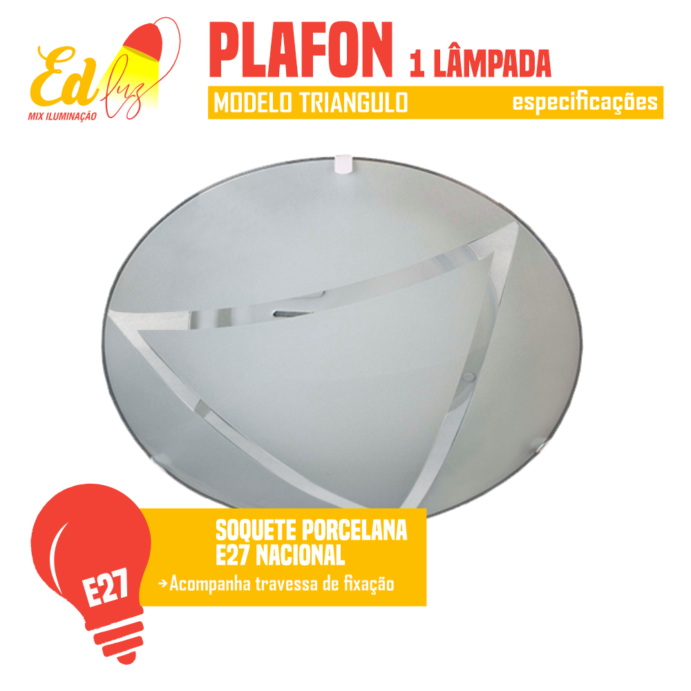 Lustre Plafon Sobrepor Redondo 1 Lâmpada 25cm Decorado - 3