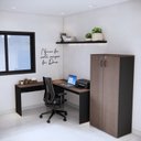 Ver imagem 3 de Armário de Escritório Alto com 2 Portas Chave de Fechadura e 3 Prateleiras Multiuso Studio Metalwood