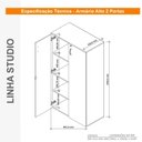 Ver imagem 4 de Armário de Escritório Alto com 2 Portas Chave de Fechadura e 3 Prateleiras Multiuso Studio Metalwood