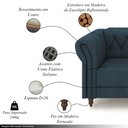 Ver imagem 3 de Sofá Living Sala de Estar Stanford Chesterfield 2 Lugares 180cm Pés de Madeira Couro Azul Marinho G5