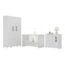 Ver imagem 6 de Conjunto de Quarto Aurora 5 Portas 6 Gavetas MDP-MDF 122cm Branco
