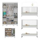 Ver imagem 3 de Conjunto de Quarto Aurora 5 Portas 6 Gavetas MDP-MDF 122cm Branco