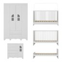 Ver imagem 5 de Conjunto de Quarto Aurora 5 Portas 6 Gavetas MDP-MDF 122cm Branco