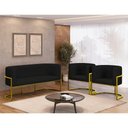 Ver imagem 3 de Kit Sofá 2 Lugares + 2 Poltronas Corino Gold Preto