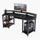 Ver imagem 2 de Mesa Gamer Cockpitp para 2 Monitores 186,6cm Preto ME4167