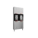 Ver imagem 1 de Paneleiro de Cozinha Mirage New Aço C- 6 Portas C-2vidro 80cm Branco-preto - Telasul
