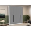 Ver imagem 1 de Guarda Roupa Casal 4 Portas e 4 Gavetas Valência Branco/cinza - Politorno