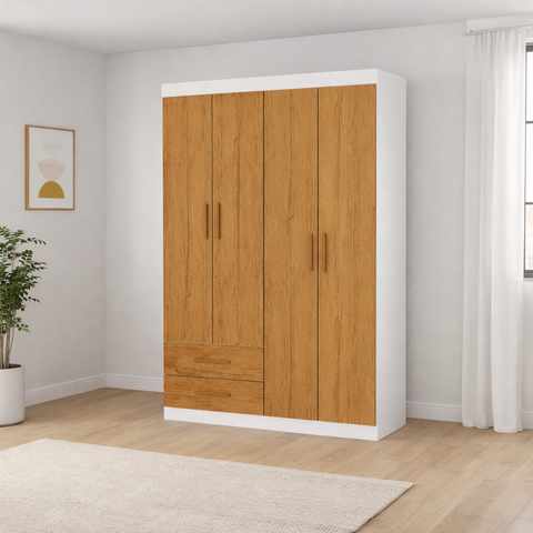 Guarda Roupa 4 Portas 2 Gavetas Allure -grand Line