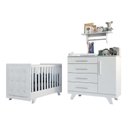 Ver imagem 3 de Quarto de Bebê com Cômoda de Bebê e Berço com Capitonê e Prateleira Retrô Jolie