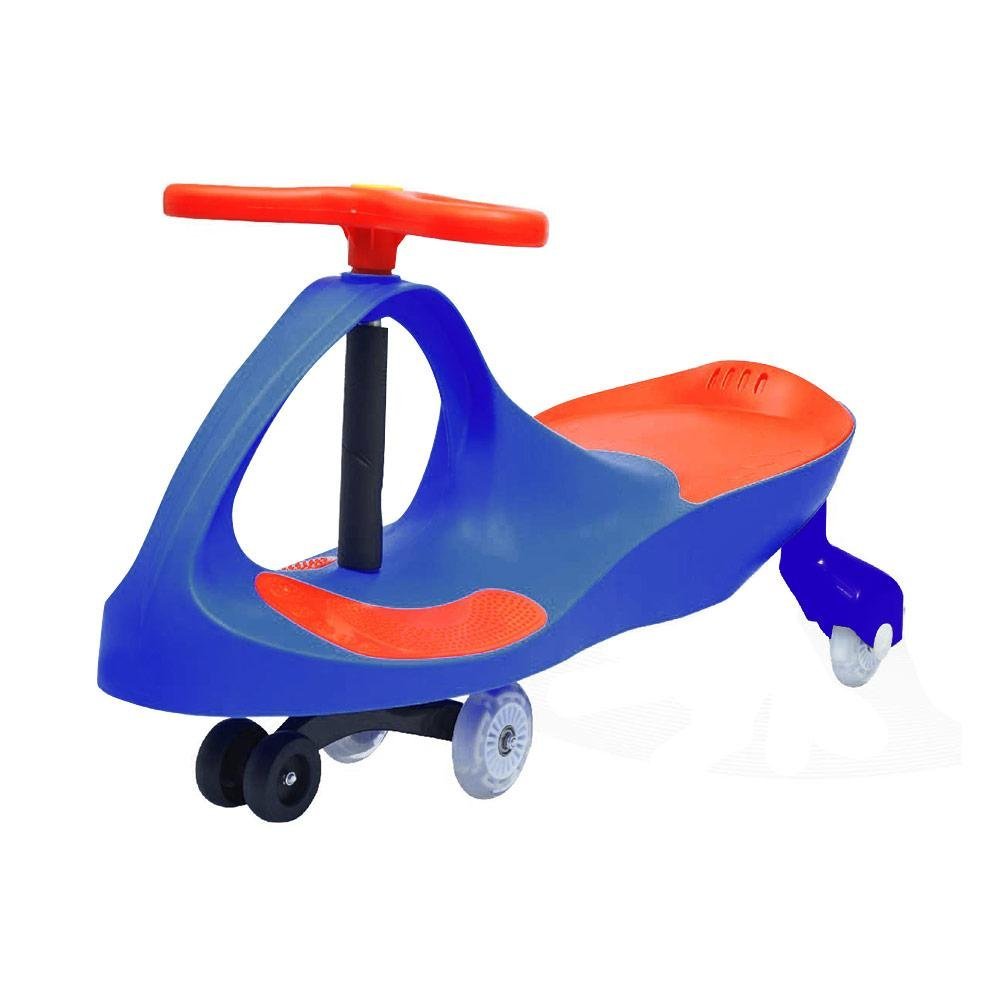 Carrinho Gira Car infantil com luz Suporta 100Kg azul - Azul - 4