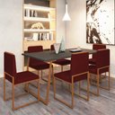 Ver imagem 2 de Conjunto Duas Cadeiras Sala Jantar Barcelona Base Bronze:bordo