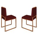 Ver imagem 1 de Conjunto Duas Cadeiras Sala Jantar Barcelona Base Bronze:bordo