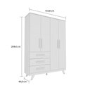 Ver imagem 4 de Quarto de Bebê Completo com Guarda Roupa 4 Portas 3 Gavetas Cômoda e Berço Retrô