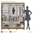 Ver imagem 6 de Guarda-Roupa Solteiro com Espelho 6 Portas 2 Gavetas Cinamomo Off-White Estrela Premium