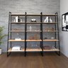 Conjunto 3 Estantes Altas 5 Prateleiras Estilo Industrial Concept CabeCasa MadeiraOriginals - 1