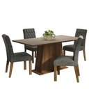 Ver imagem 2 de Conjunto Sala de Jantar Mesa Tampo de Madeira 4 Cadeiras Rustic/crema/silver Ashley Madesa