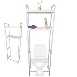Rack Estante 2 Prateleiras Vaso Sanitario Banheiro Casa Organizaçao Cozinha Lavanderia Armazenamento