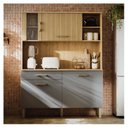 Ver imagem 2 de Armário de Cozinha Compacta 120cm com Vidro Verona Ripado e Grafite