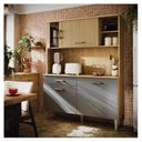 Ver imagem 1 de Armário de Cozinha Compacta 120cm com Vidro Verona Ripado e Grafite