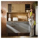Ver imagem 5 de Armário de Cozinha Compacta 120cm com Vidro Verona Ripado e Grafite