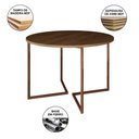 Ver imagem 5 de Mesa Jantar Industrial Redonda 110Cm Amêndoa Base V Cobre C/4 Cadeiras Preta Base Madeira Amendoa