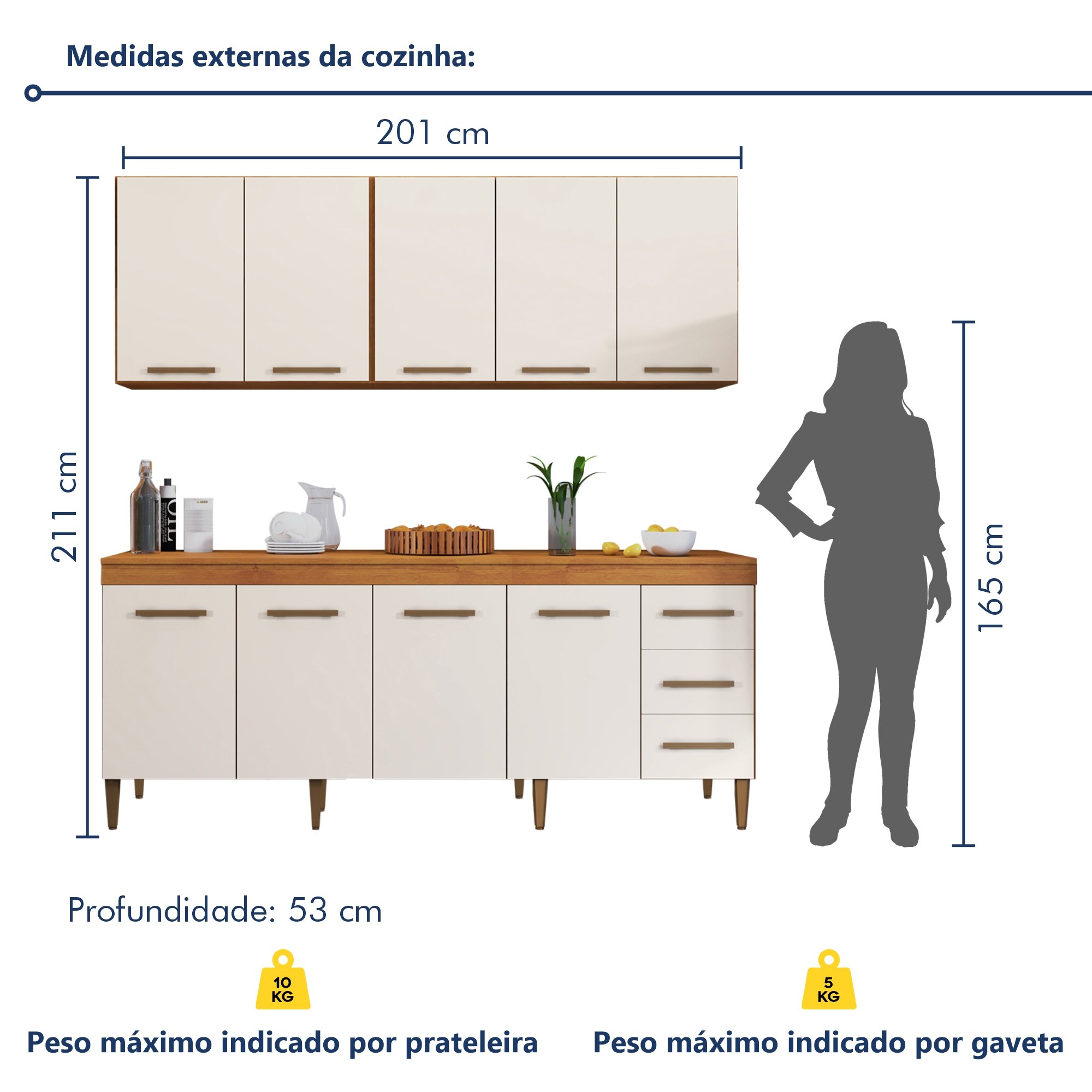 Cozinha Completa 9 Portas e 3 Gavetas Atenas  - 6