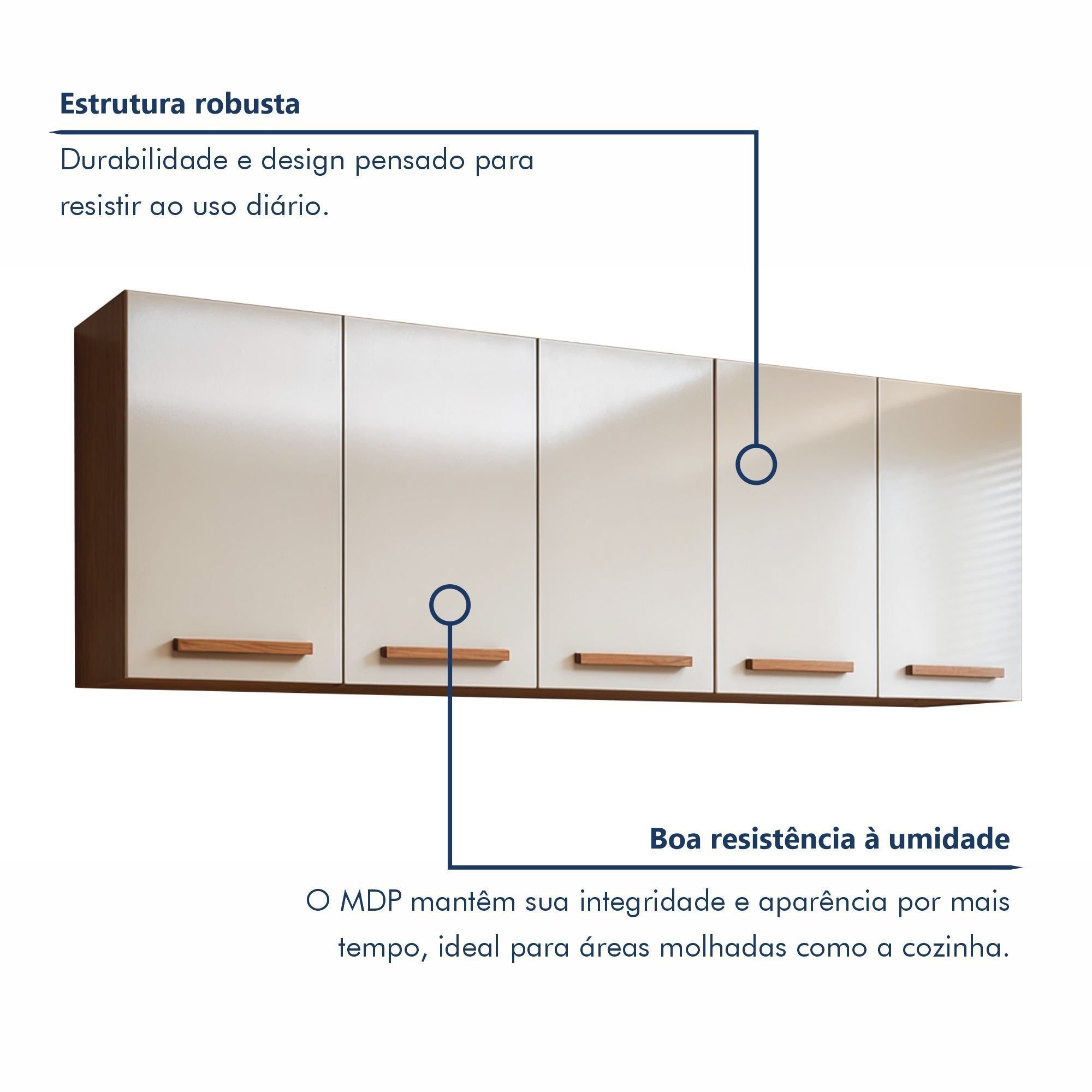 Cozinha Completa Modulada 9 Portas e 3 Gavetas Atenas Marrom