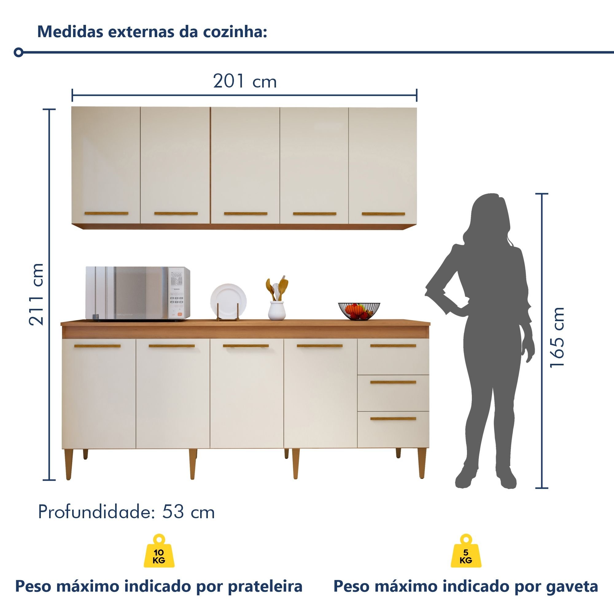 Cozinha Completa 9 Portas e 3 Gavetas Atenas  - 6
