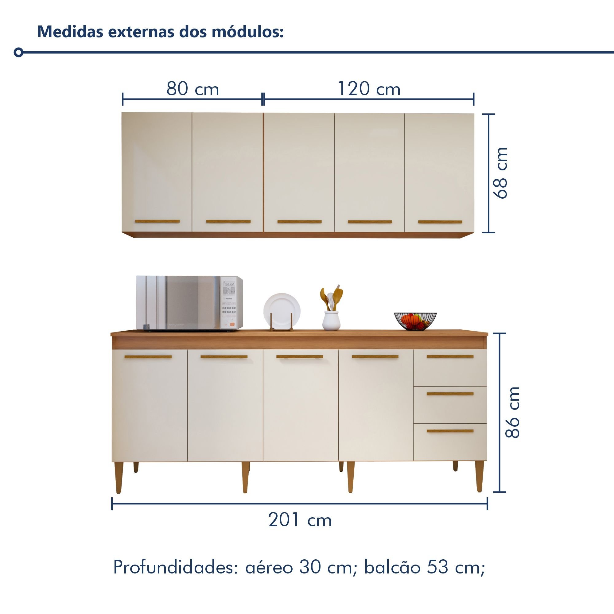Cozinha Completa 9 Portas e 3 Gavetas Atenas  - 7