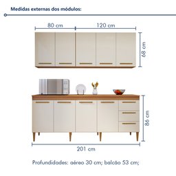 Cozinha Completa 9 Portas e 3 Gavetas Atenas  - 7