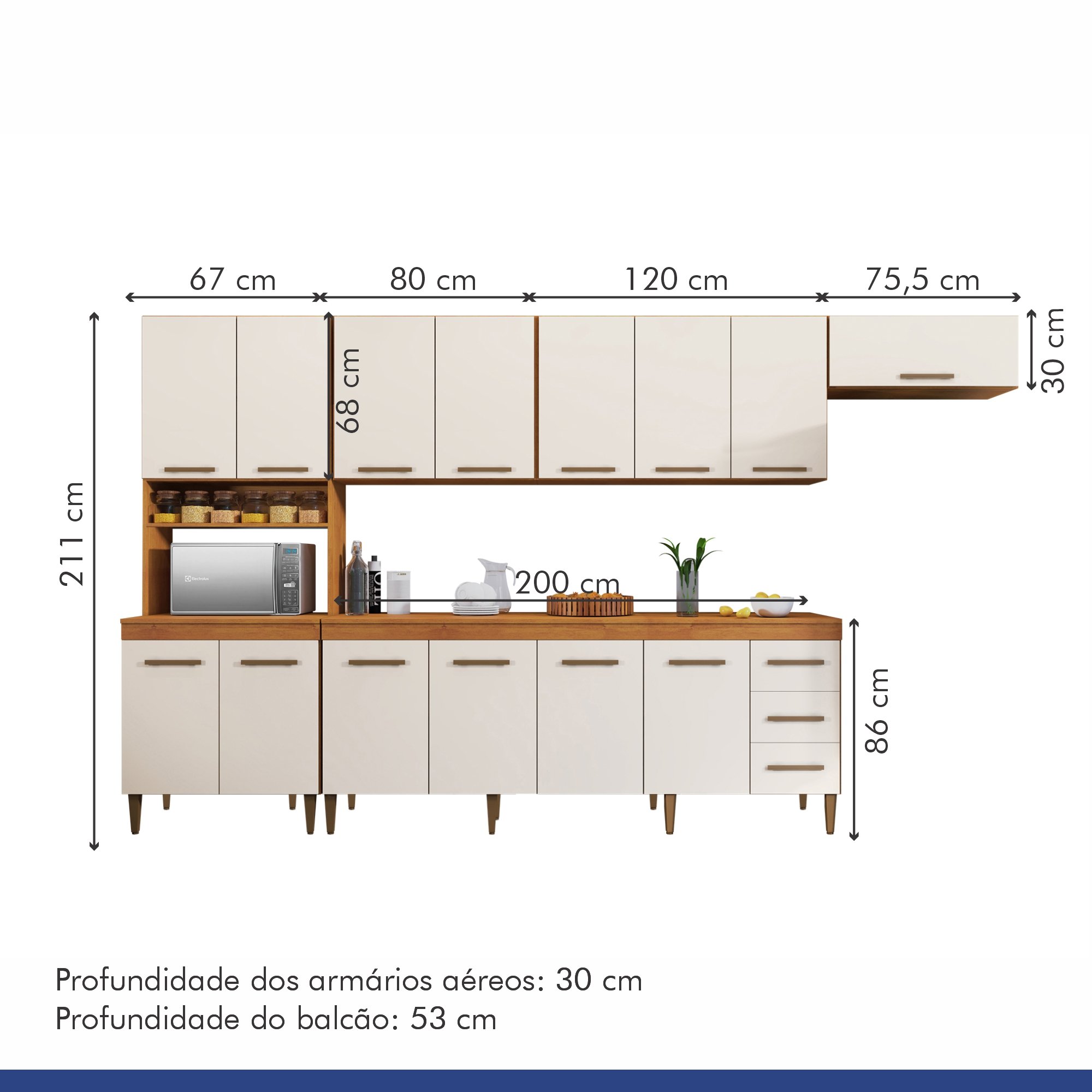 Cozinha Completa 14 Portas 3 Gavetas Atenas  - 12