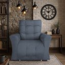 Ver imagem 1 de Poltrona Cadeira Papai Mamãe Idoso Reclinável e Retrátil Bellagio Cinza Boucle