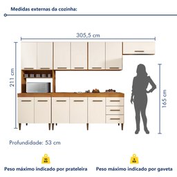 Cozinha Completa 12 Portas 3 Gavetas Atenas  - 8
