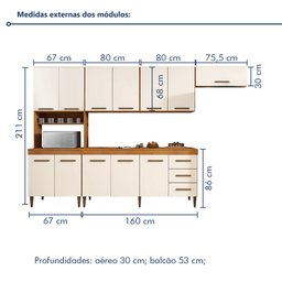 Cozinha Completa 12 Portas 3 Gavetas Atenas  - 9