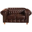 Ver imagem 2 de Conjunto Sofá 2 Lugares e 2 Poltrona Chesterfield Luís Xv Vintage Retrô Capitonê Couro Marrom