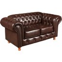 Ver imagem 3 de Conjunto Sofá 2 Lugares e 2 Poltrona Chesterfield Luís Xv Vintage Retrô Capitonê Couro Marrom