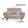 Sofá Cama Fortaleza com Tecido Poliéster - Bege - 3