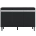 Ver imagem 1 de Balcão Gabinete de Pia com Tampo 120cm 3 Portas Manu - Ajl Móveis Cor Preto