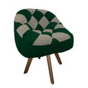 Ver imagem 2 de Poltrona Paloma Escritório Sala Giratória Madeira Suede Verde e Suede Cappuccino - Dominic Decor