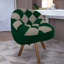 Ver imagem 1 de Poltrona Paloma Escritório Sala Giratória Madeira Suede Verde e Suede Cappuccino - Dominic Decor