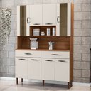 Ver imagem 2 de Armário de Cozinha Compacta 121cm Bruna K02 Nogueira/Off White - Mpozenato
