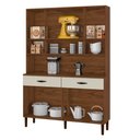 Ver imagem 3 de Armário de Cozinha Compacta 121cm Bruna K02 Nogueira/Off White - Mpozenato