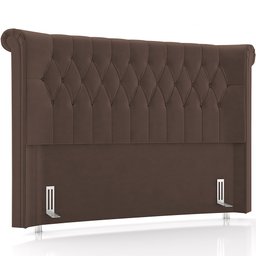 Cabeceira Cama Box Casal 140cm Estofada Meora P05 Veludo Marrom - Lyam Decor - 1