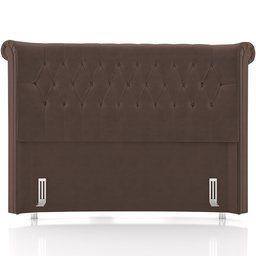 Cabeceira Cama Box Casal 140cm Estofada Meora P05 Veludo Marrom - Lyam Decor - 3